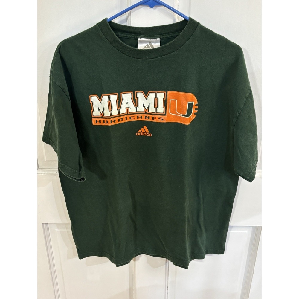 Vintage‎ Miami Hurricanes Adidas Tshirt Large